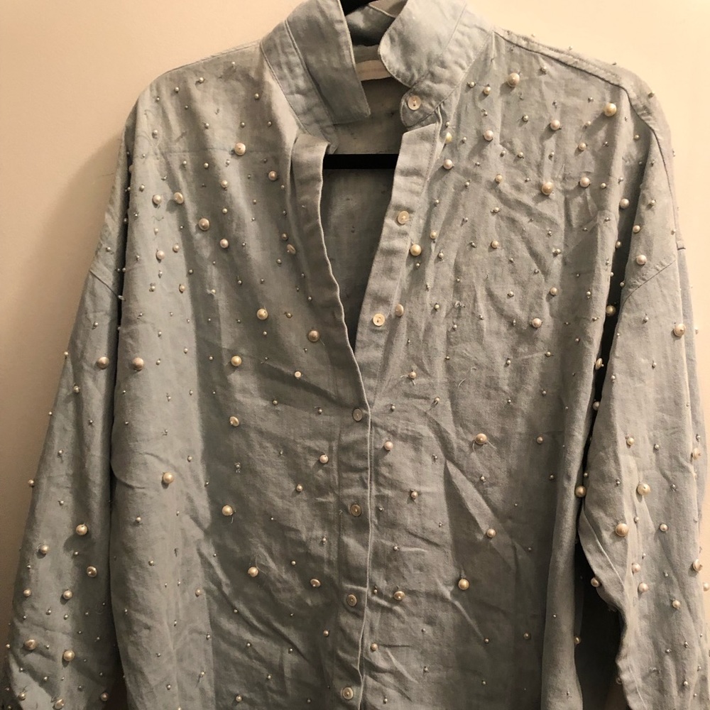 Pearl Denim button down